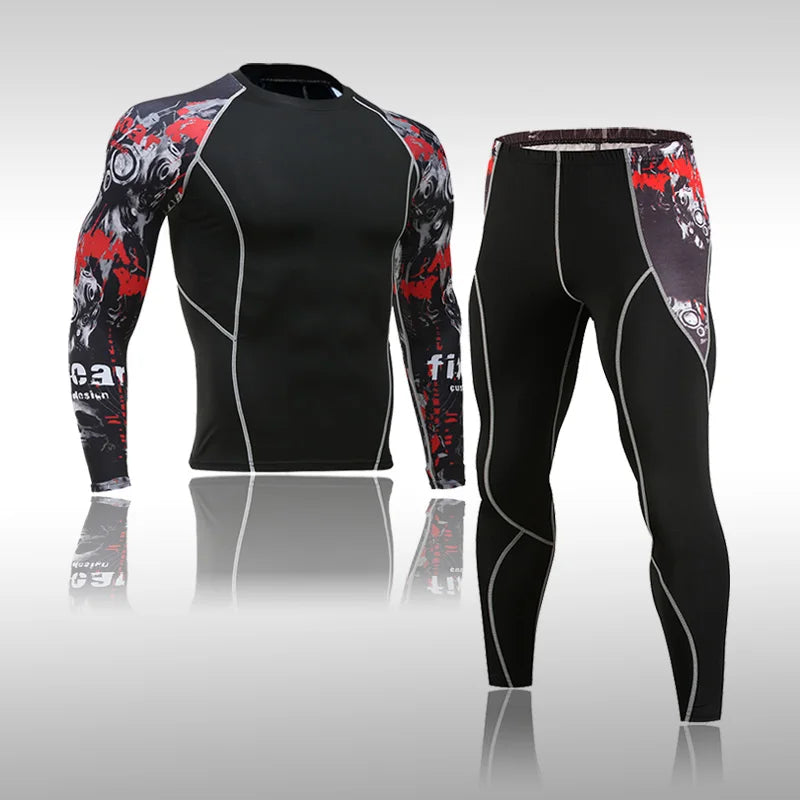 Combinaison de sport de compression pour homme