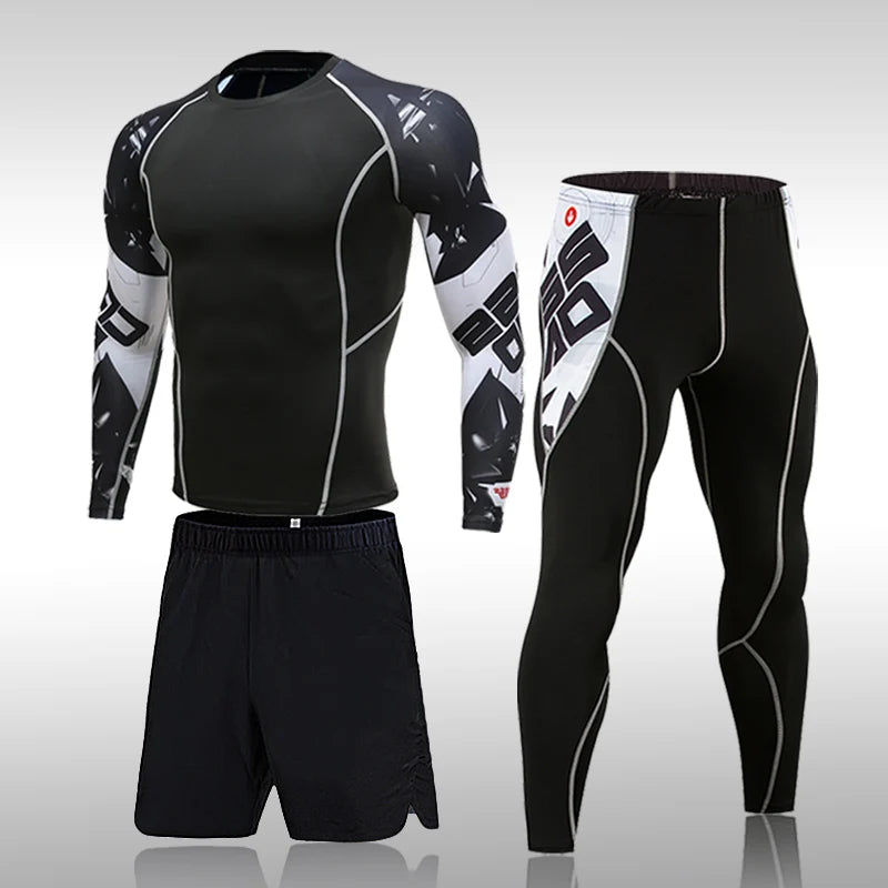 Combinaison de sport de compression pour homme