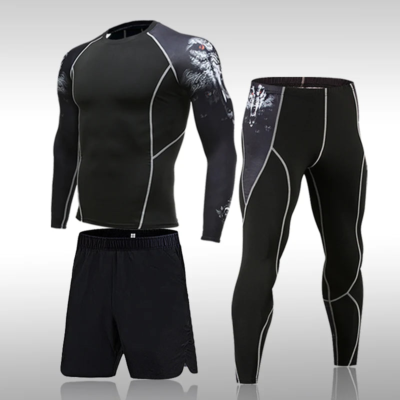 Combinaison de sport de compression pour homme