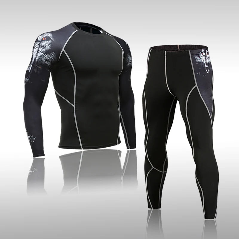 Combinaison de sport de compression pour homme