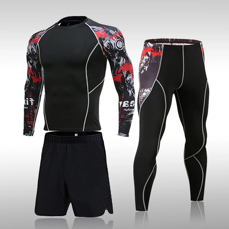 Combinaison de sport de compression pour homme