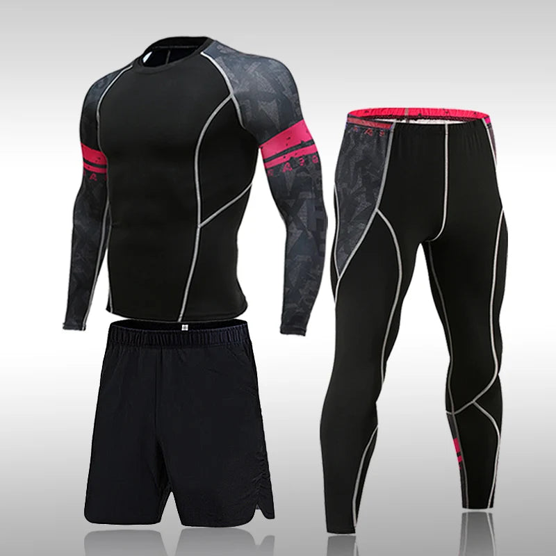 Combinaison de sport de compression pour homme